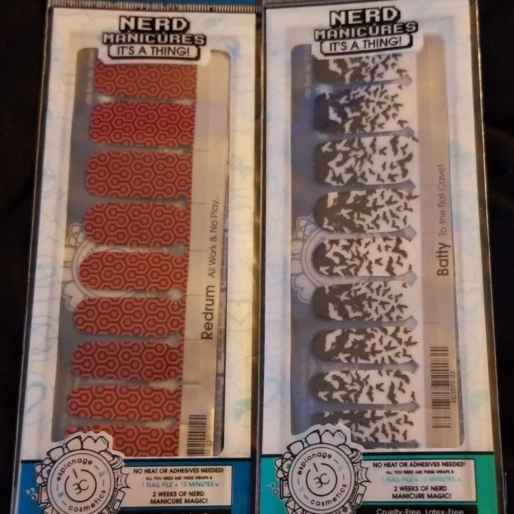 🖤Horror theme nail wraps by Espionage cosmetics🖤